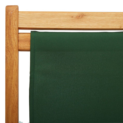 Sdraio Pieghevole in Legno di Eucalipto e Tessuto Verde | homemem39