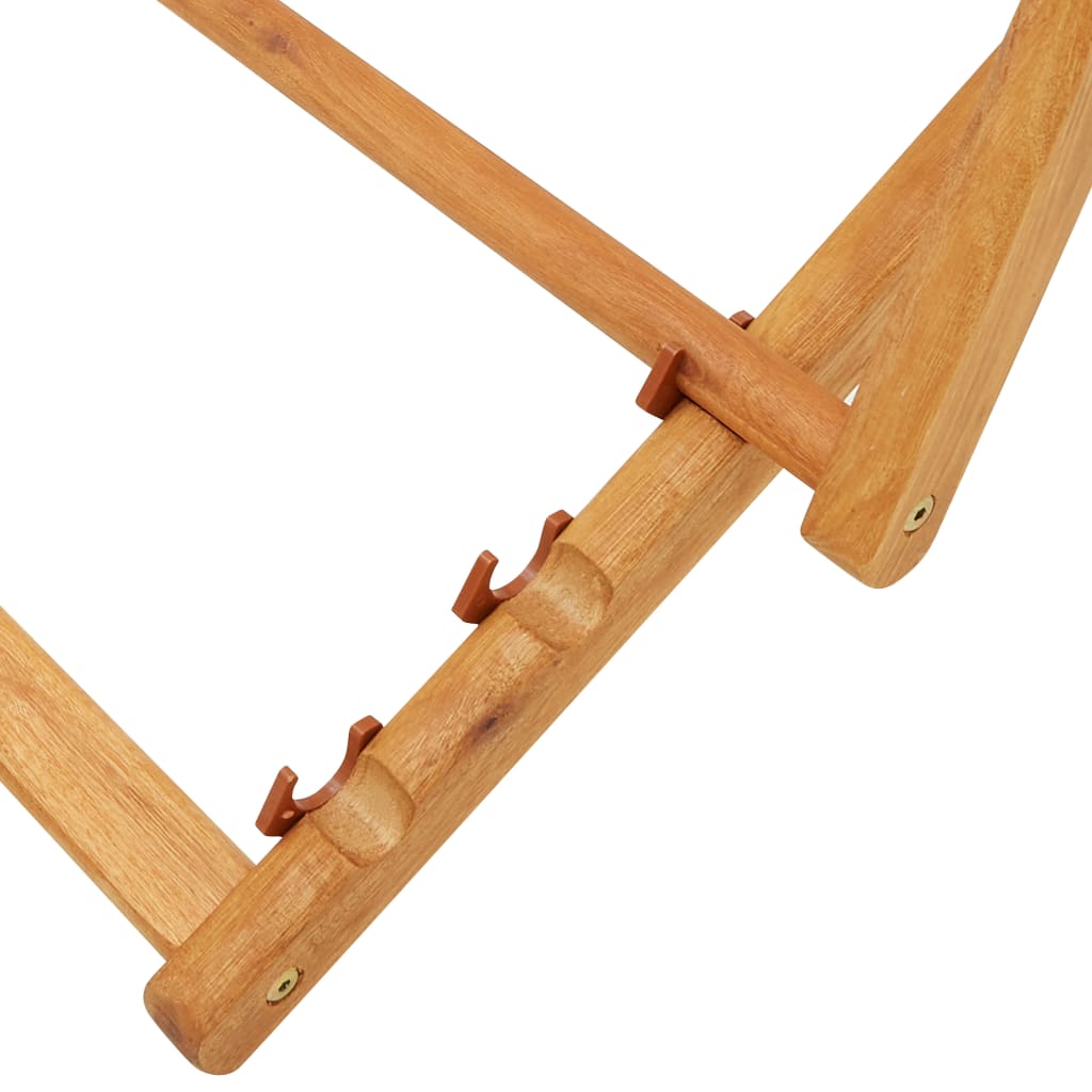 Sdraio Pieghevole in Legno di Eucalipto e Tessuto Nero | homemem39