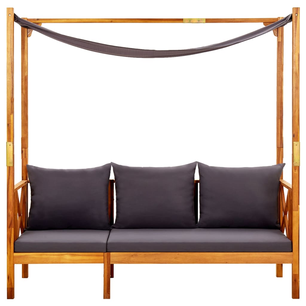 Panchina da Giardino con Baldacchino Legno Massello di Acacia - homemem39