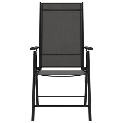 Sedie da Giardino Pieghevoli 6 pz in Textilene Nere