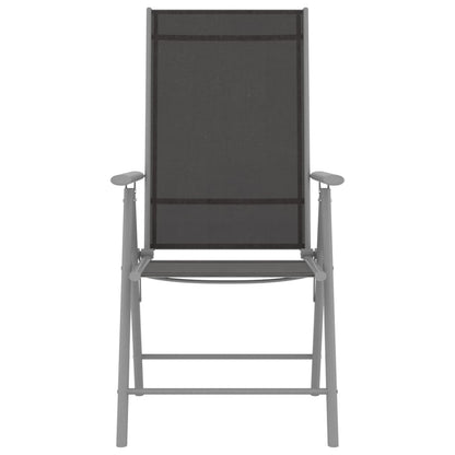 Sedie da Giardino Pieghevoli 2 pz in Textilene Nere