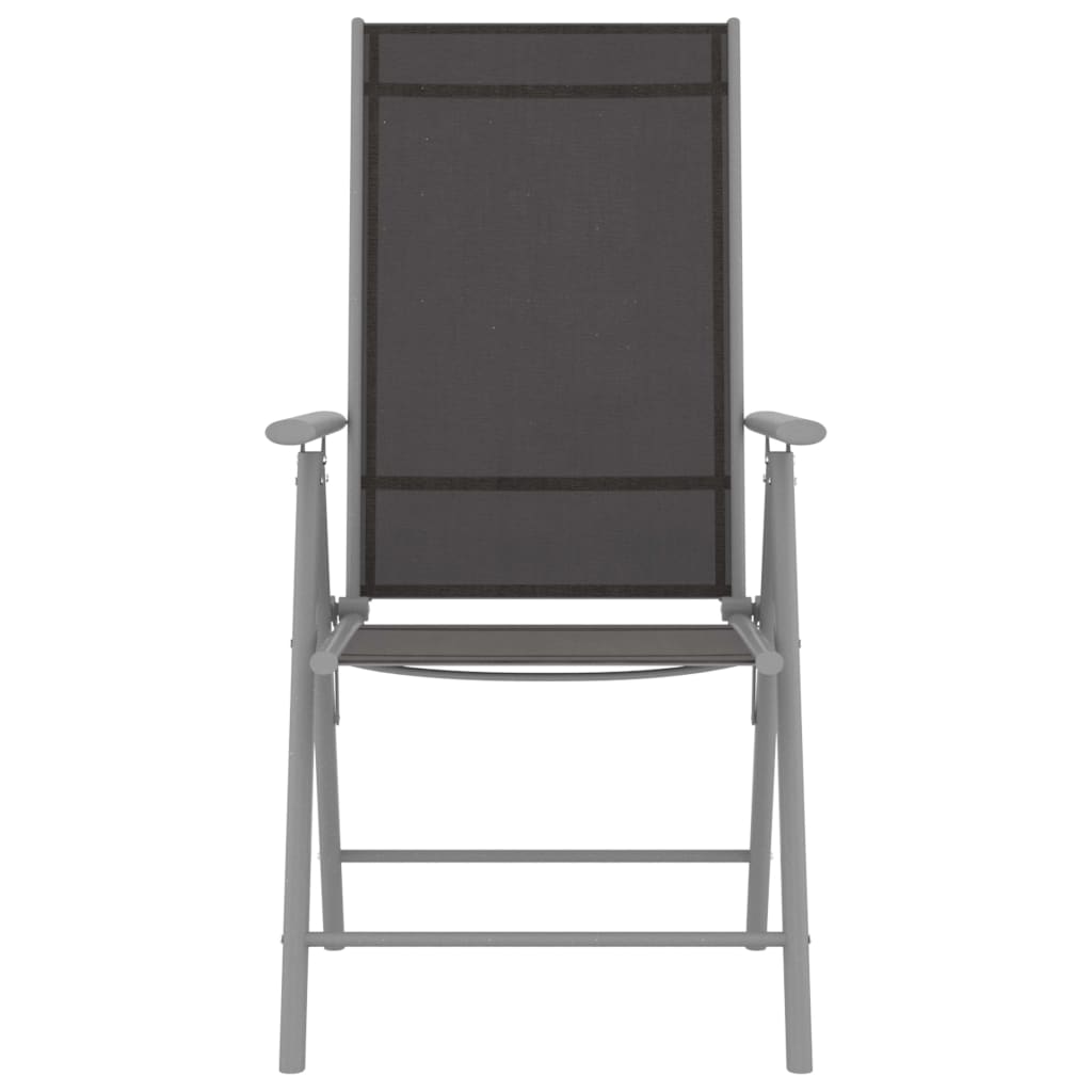 Sedie da Giardino Pieghevoli 6 pz in Textilene Nere - homemem39
