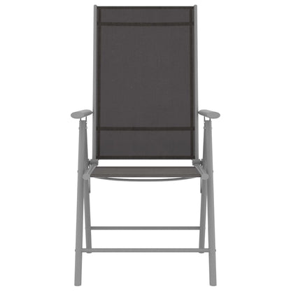 Sedie da Giardino Pieghevoli 6 pz in Textilene Nere - homemem39