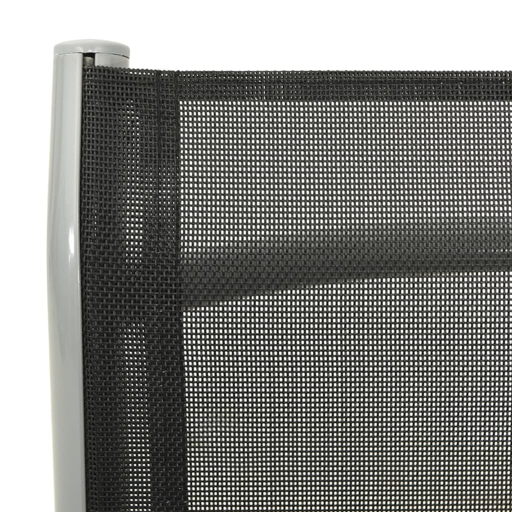 Sedie da Giardino Reclinabili 2pz Textilene e Alluminio Argento - homemem39