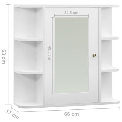 Armadietto a Specchio Bianco 66x17x63 cm in MDF - homemem39