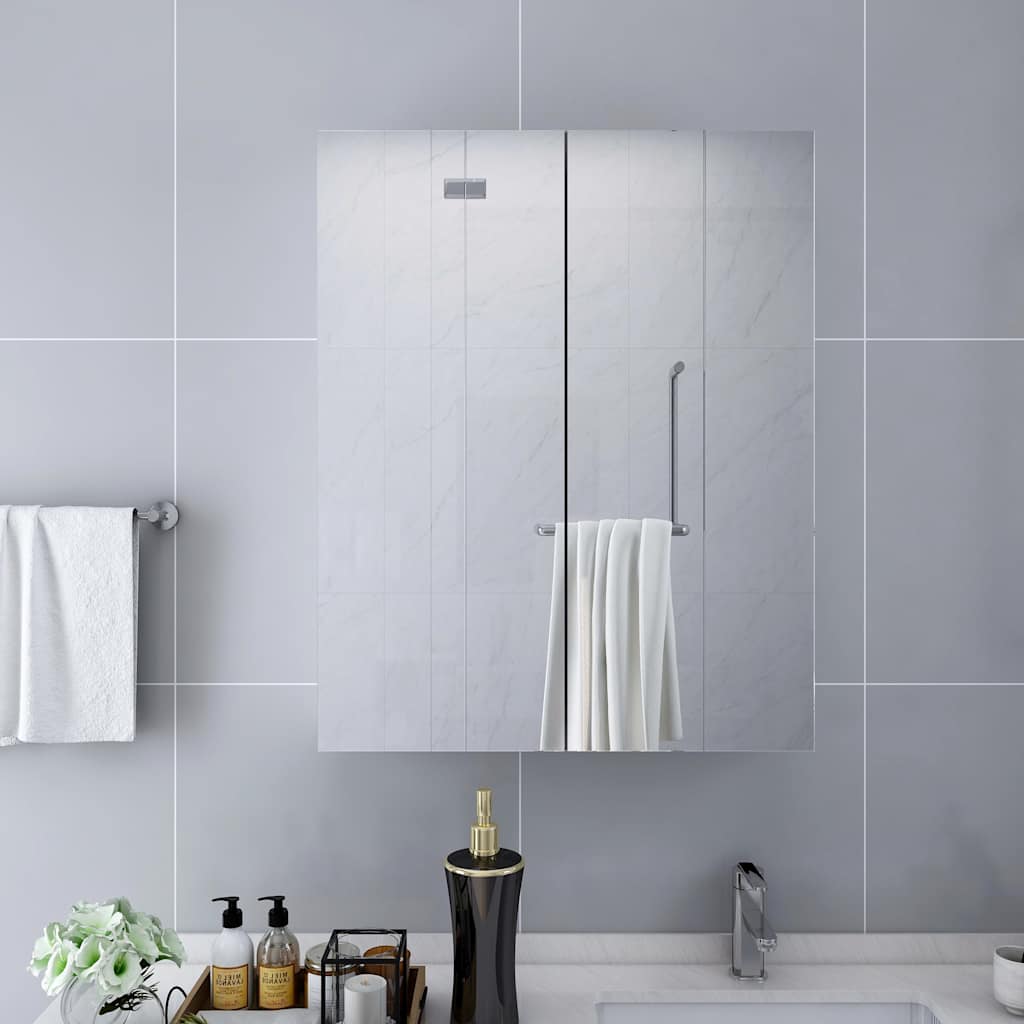 Armadietto a Specchio Bianco 60x15x75 cm in MDF