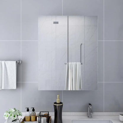Armadietto a Specchio Bianco 60x15x75 cm in MDF