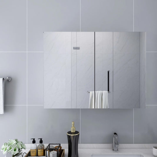 Armadietto a Specchio Bianco 80x15x60 cm in MDF | homemem39