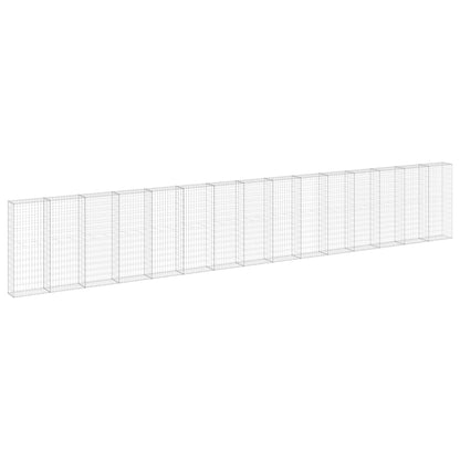 Gabbione con Copertura in Acciaio Zincato 900x30x150 cm - homemem39