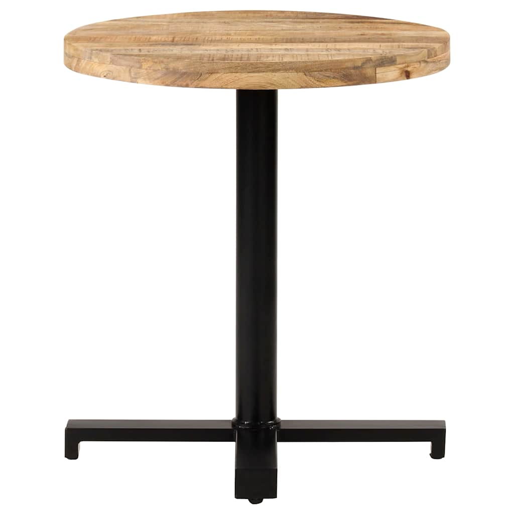 Tavolino da Bistrot Rotondo Ø70x75 cm in Legno di Mango Grezzo
