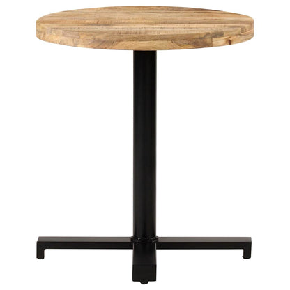 Tavolino da Bistrot Rotondo Ø70x75 cm in Legno di Mango Grezzo