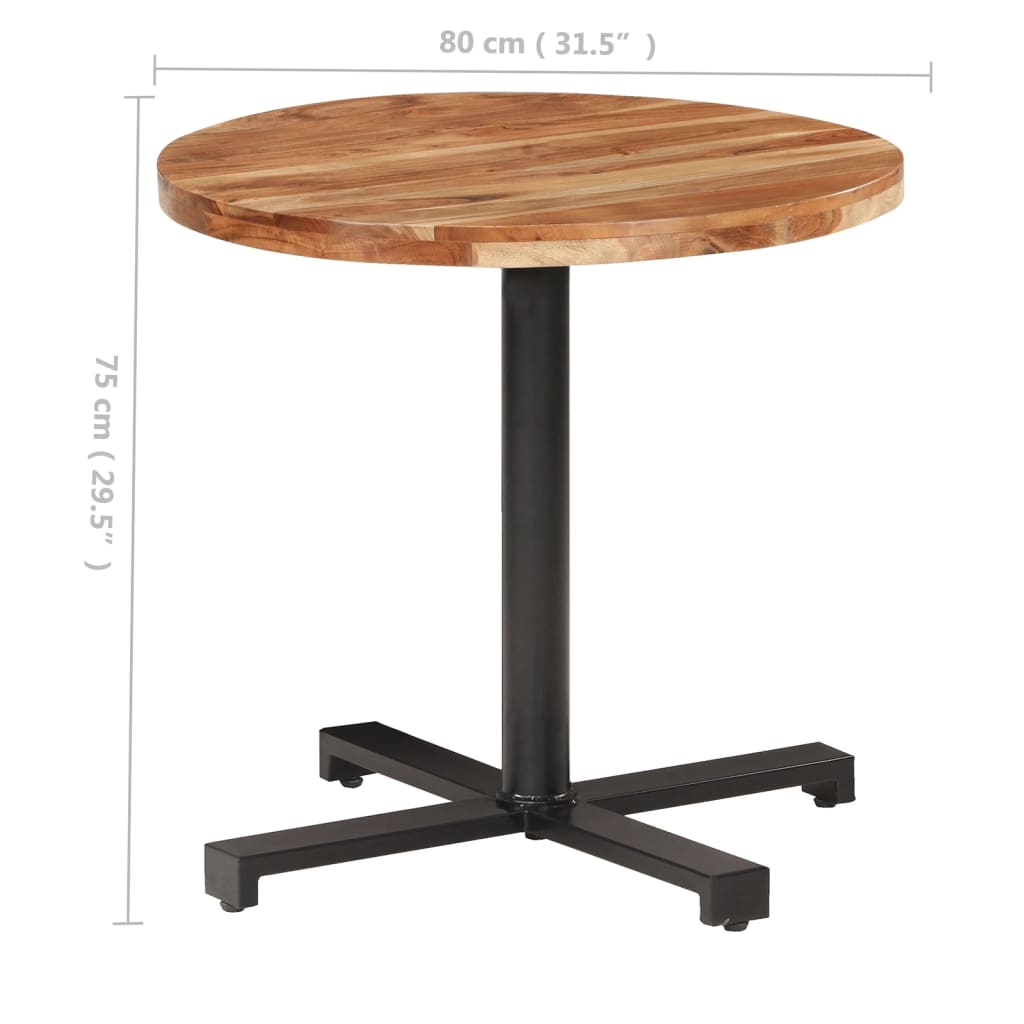 Tavolino da Bistrot Rotondo Ø80x75 cm in Legno di Acacia | homemem39