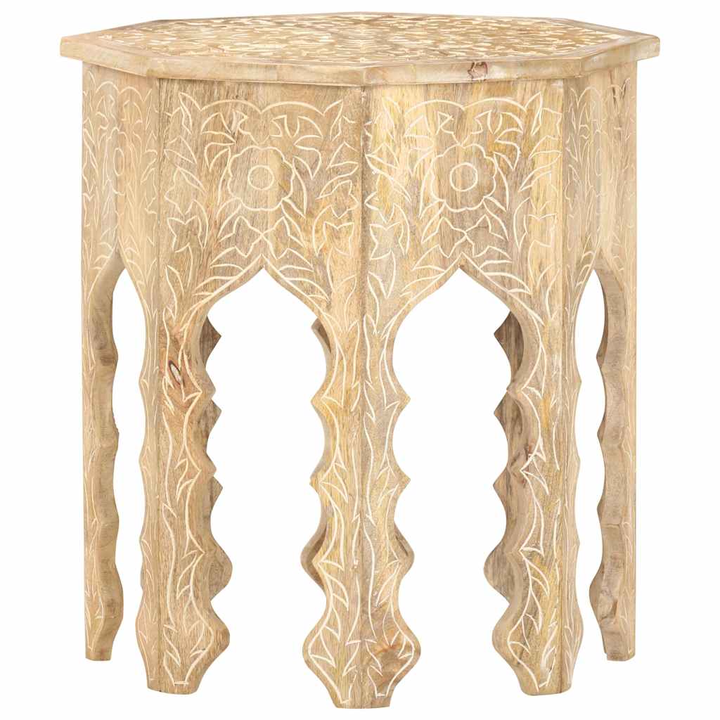 Tavolino da Salotto Ø48 cm in Legno Massello di Mango