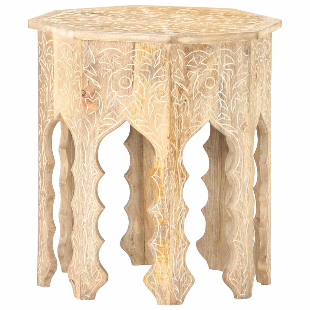 Tavolino da Salotto Ø48 cm in Legno Massello di Mango