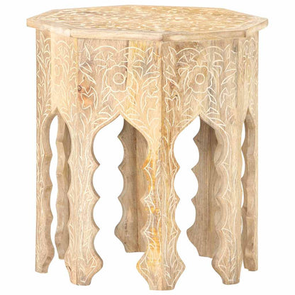 Tavolino da Salotto Ø48 cm in Legno Massello di Mango