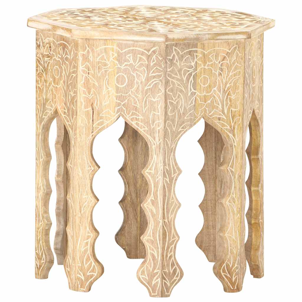 Tavolino da Salotto Ø48 cm in Legno Massello di Mango