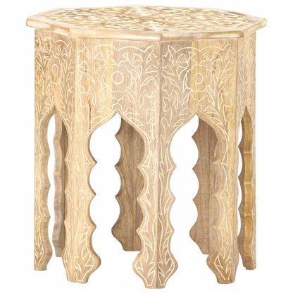 Tavolino da Salotto Ø48 cm in Legno Massello di Mango