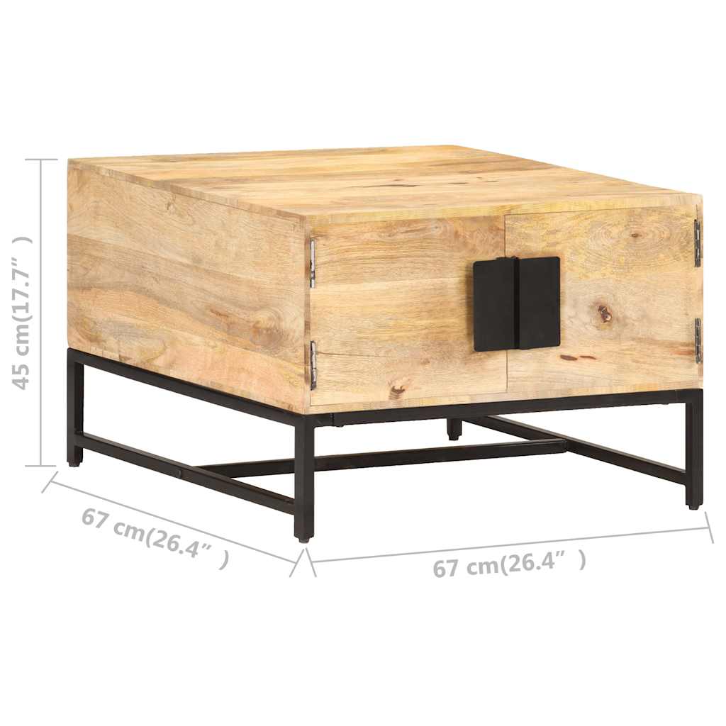 Tavolino da Salotto 67x67x45 cm in Legno Massello di Mango | homemem39
