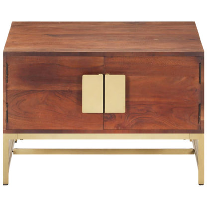 Tavolino Salotto Marrone ambra 67x67x45cm Legno Massello Acacia | homemem39