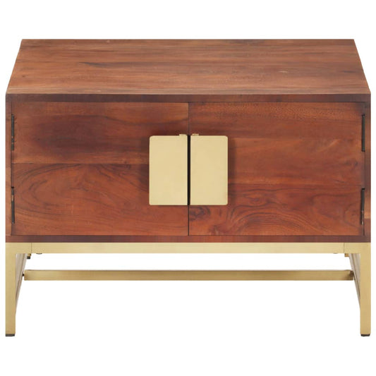 Tavolino Salotto Marrone ambra 67x67x45cm Legno Massello Acacia | homemem39