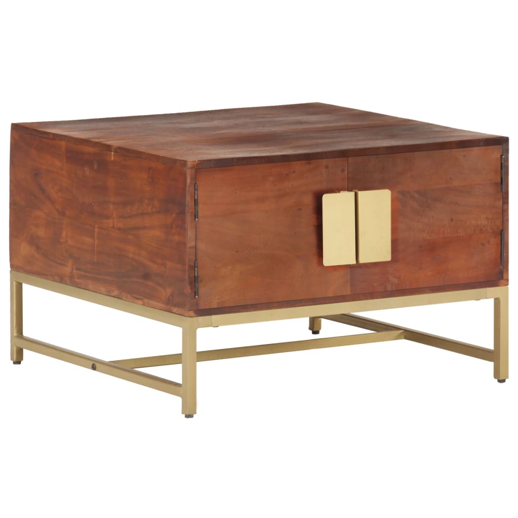 Tavolino Salotto Marrone ambra 67x67x45cm Legno Massello Acacia | homemem39