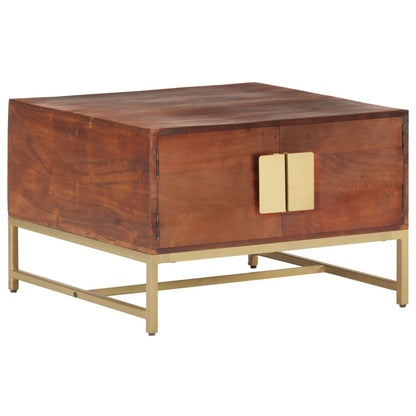 Tavolino Salotto Marrone ambra 67x67x45cm Legno Massello Acacia | homemem39