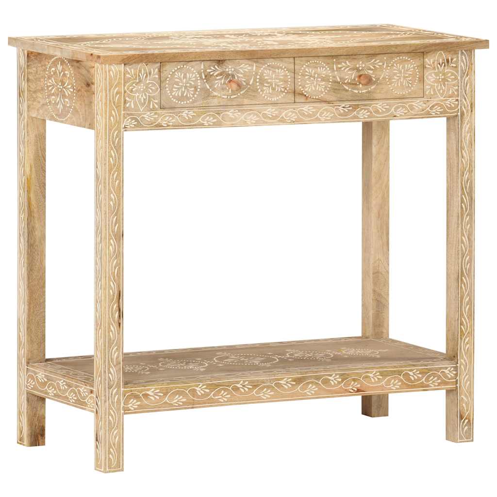 Tavolo Consolle 80x35x74 cm in Legno Massello di Mango