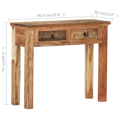 Tavolo Consolle 90,5x30x75cm in Legno di Acacia e di Recupero