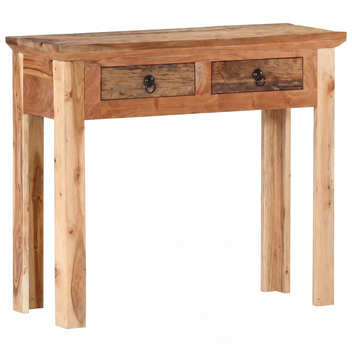 Tavolo Consolle 90,5x30x75cm in Legno di Acacia e di Recupero