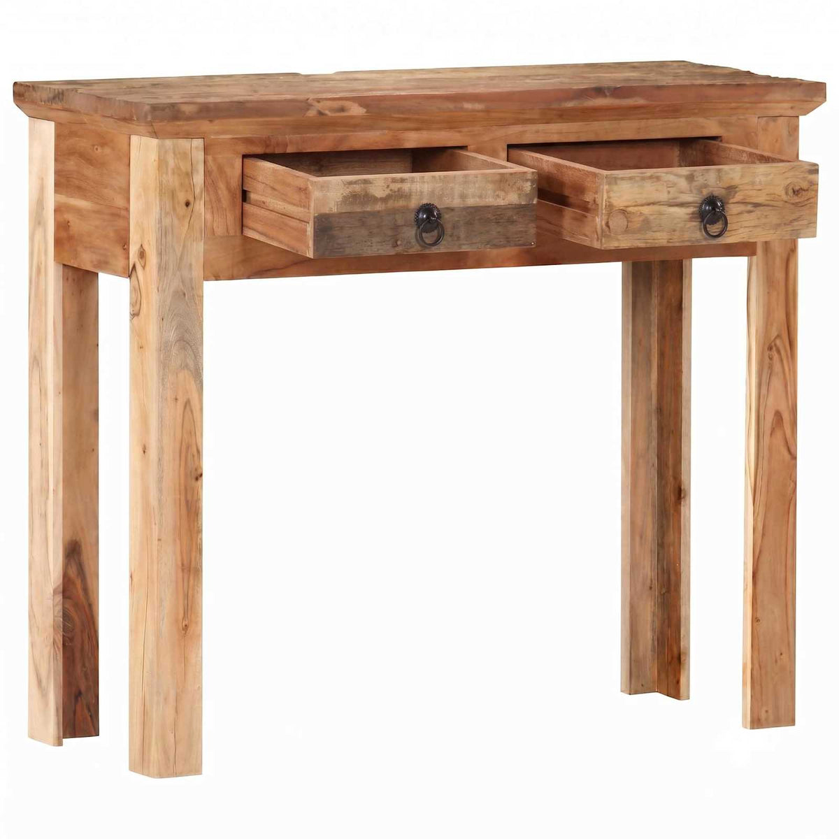 Tavolo Consolle 90,5x30x75cm in Legno di Acacia e di Recupero