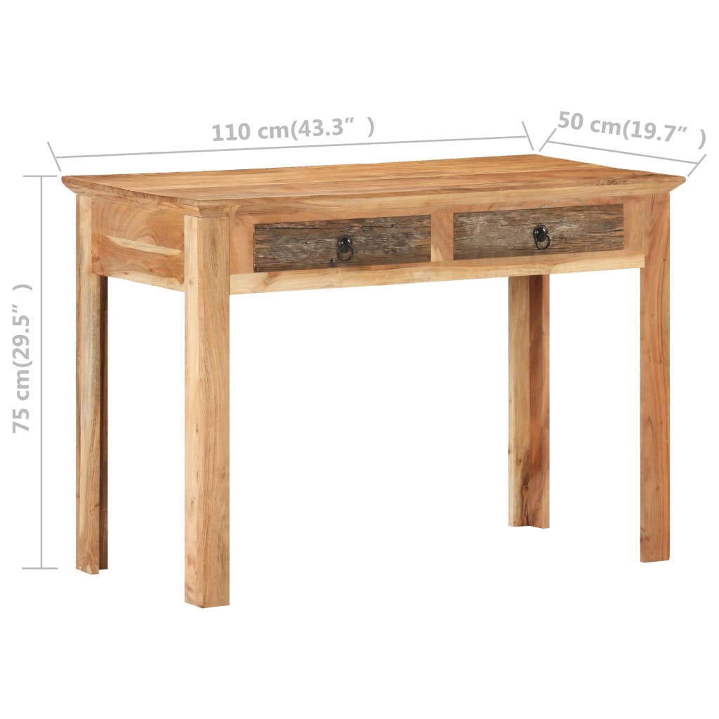 Scrivania 110x50x75 cm in Legno Massello di Recupero | homemem39