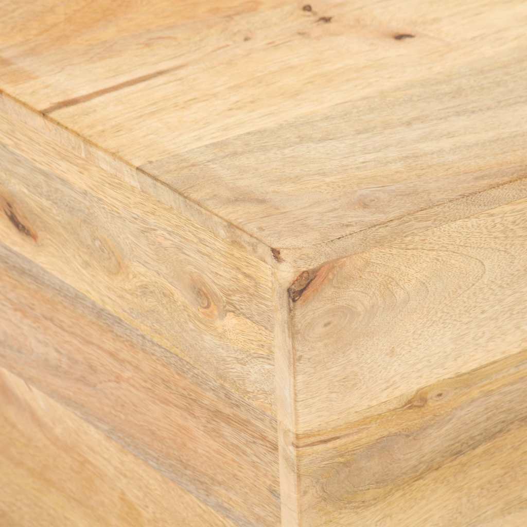 Tavolino Salotto a Forma di V 66x66x30 cm Legno Massello Mango
