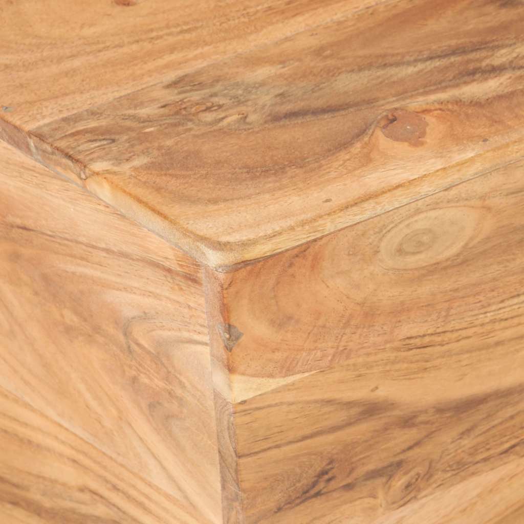 Tavolino Salotto a Forma di V 66x66x30 cm Legno Massello Acacia