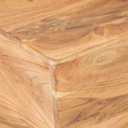 Tavolino Salotto a Forma di V 66x66x30 cm Legno Massello Acacia