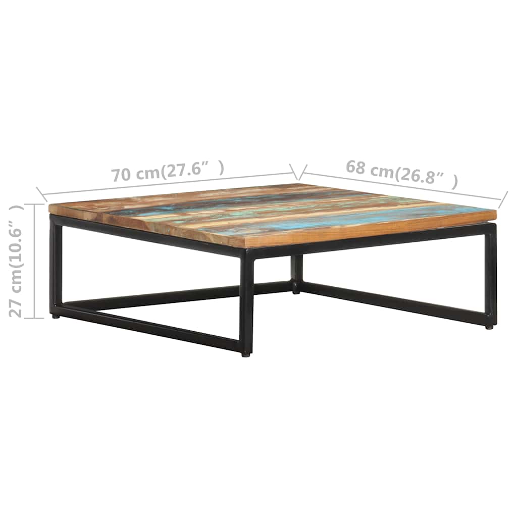 Tavolini da Salotto Impilabili 2 pz Legno Massello di Recupero