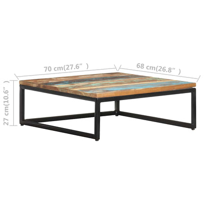 Tavolini da Salotto Impilabili 2 pz Legno Massello di Recupero