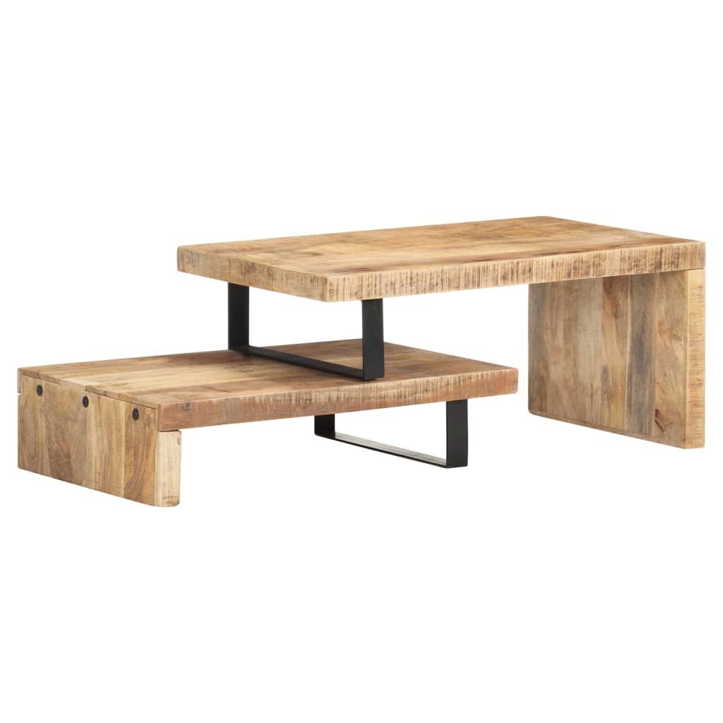 Set Tavolini da Salotto 2 pz in Legno Massello di Mango | homemem39