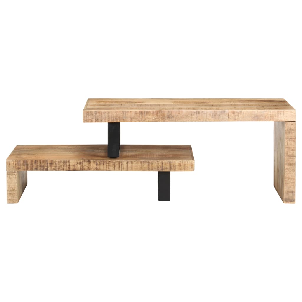 Set Tavolini da Salotto 2 pz in Legno Massello di Mango | homemem39