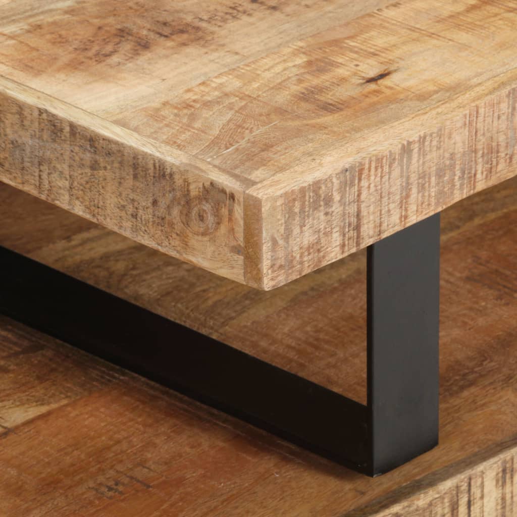 Set Tavolini da Salotto 2 pz in Legno Massello di Mango | homemem39