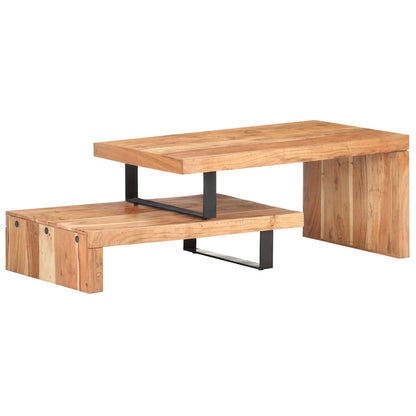 Set Tavolini da Salotto 2 pz in Legno Massello di Acacia
