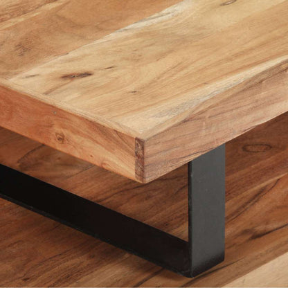 Set Tavolini da Salotto 2 pz in Legno Massello di Acacia