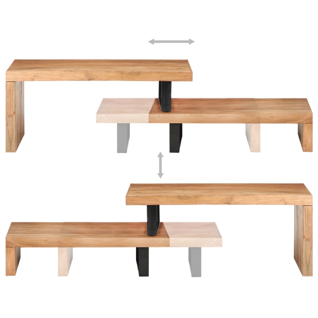 Set Tavolini da Salotto 2 pz in Legno Massello di Acacia | homemem39