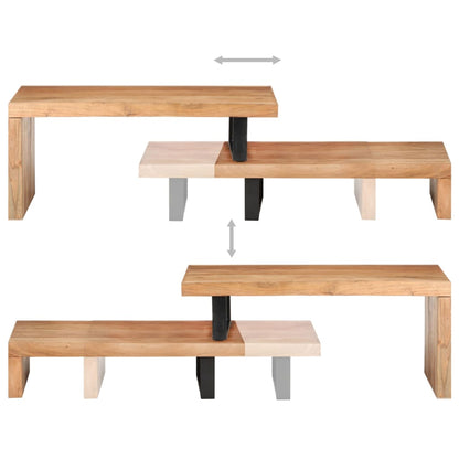 Set Tavolini da Salotto 2 pz in Legno Massello di Acacia | homemem39