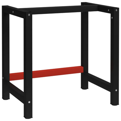 Metal Workbench Frame 80x57x79 cm Black and Red