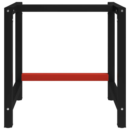 Metal Workbench Frame 80x57x79 cm Black and Red