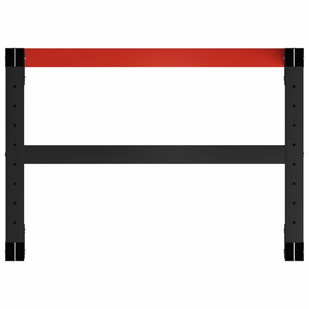 Telaio per Banco da Lavoro in Metallo 80x57x79 cm Nero e Rosso