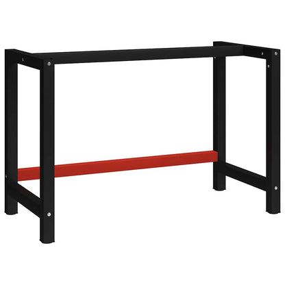 Telaio per Banco da Lavoro in Metallo 120x57x79 cm Nero e Rosso