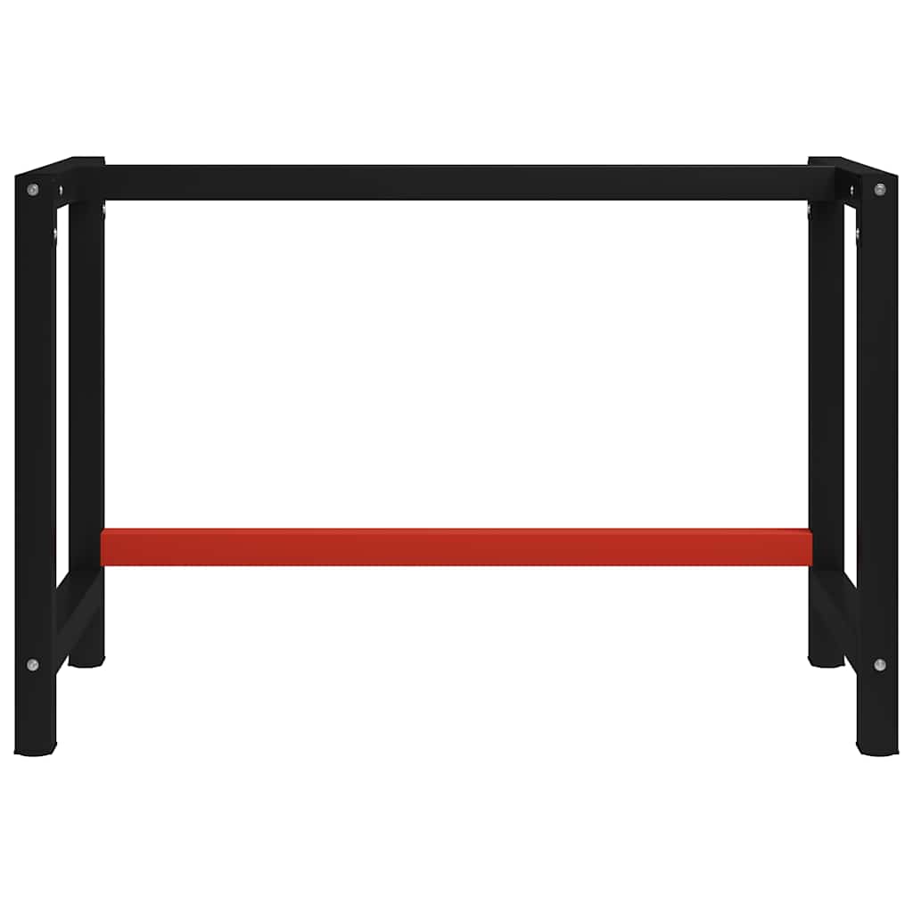 Telaio per Banco da Lavoro in Metallo 120x57x79 cm Nero e Rosso