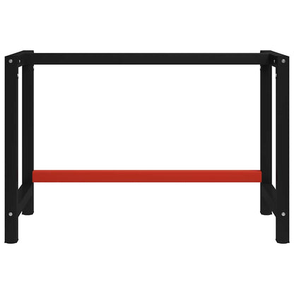 Telaio per Banco da Lavoro in Metallo 120x57x79 cm Nero e Rosso