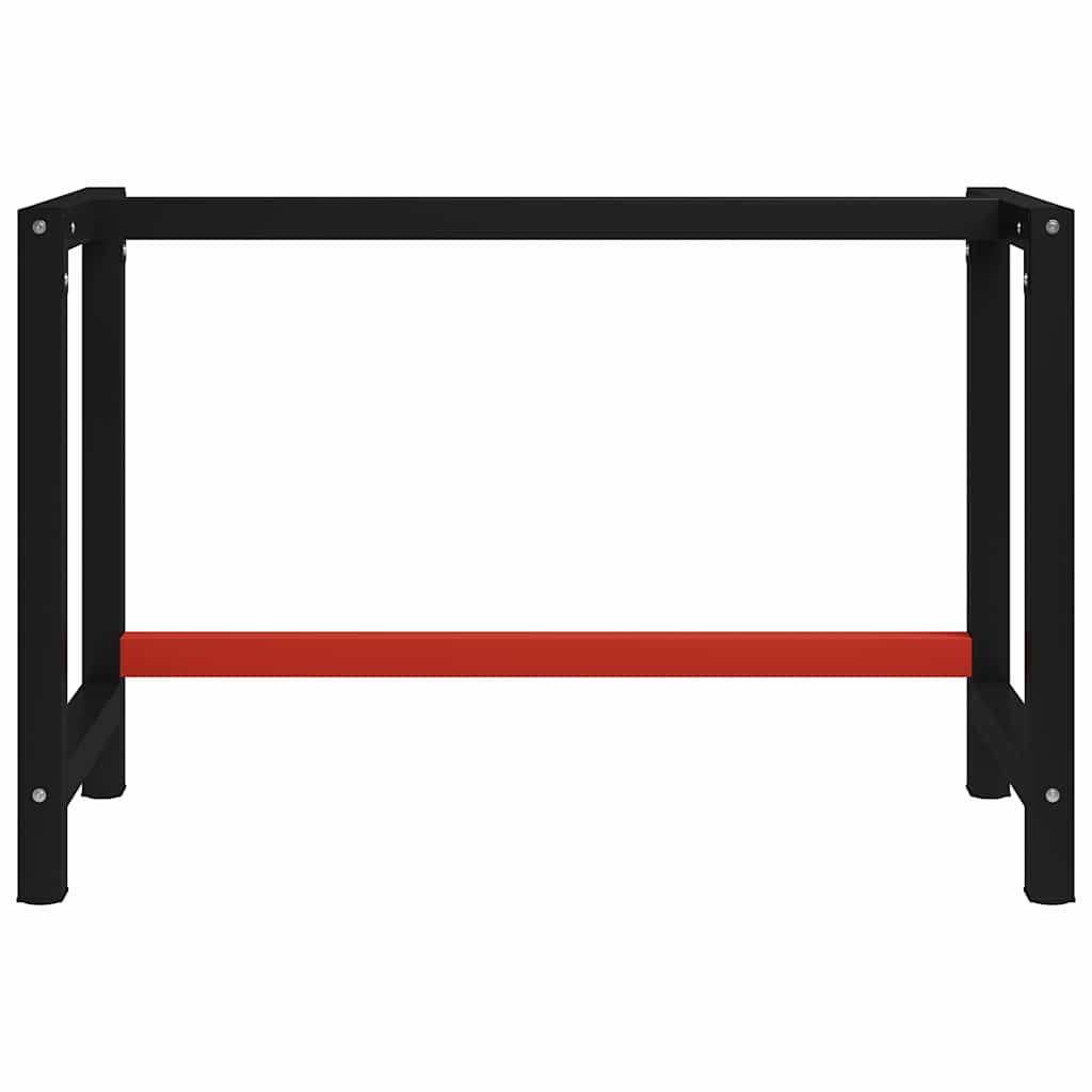 Telaio per Banco da Lavoro in Metallo 120x57x79 cm Nero e Rosso